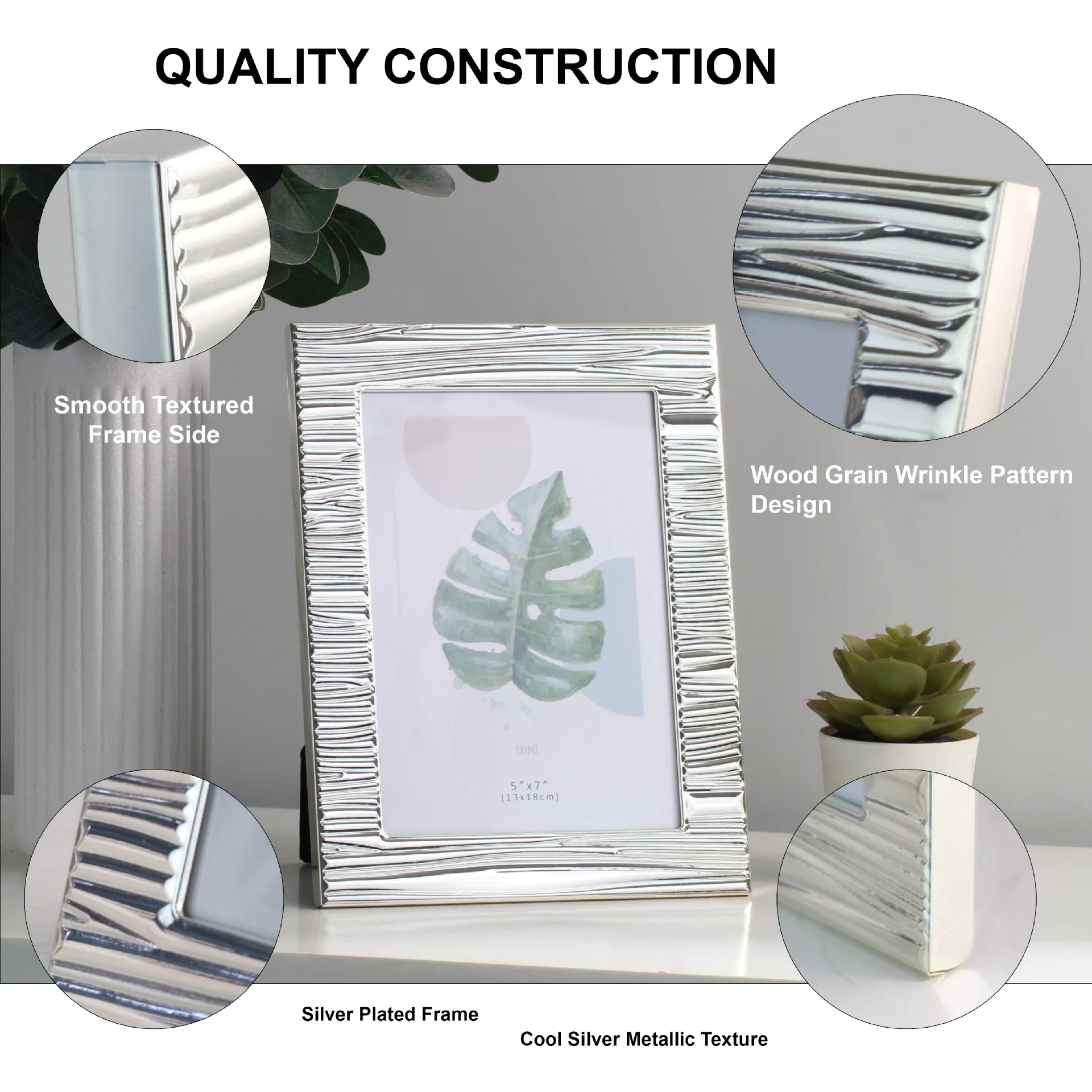 Bamboo Photo Frame - Marco de fotos de aluminio y