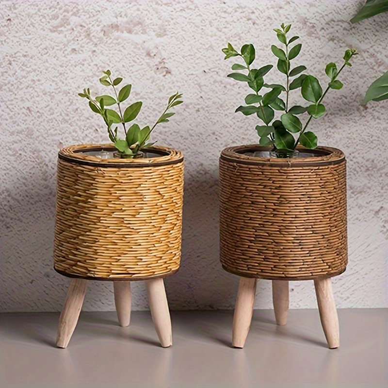 Rattan Plant Basket - Encantadora maceta rústica de ratán con