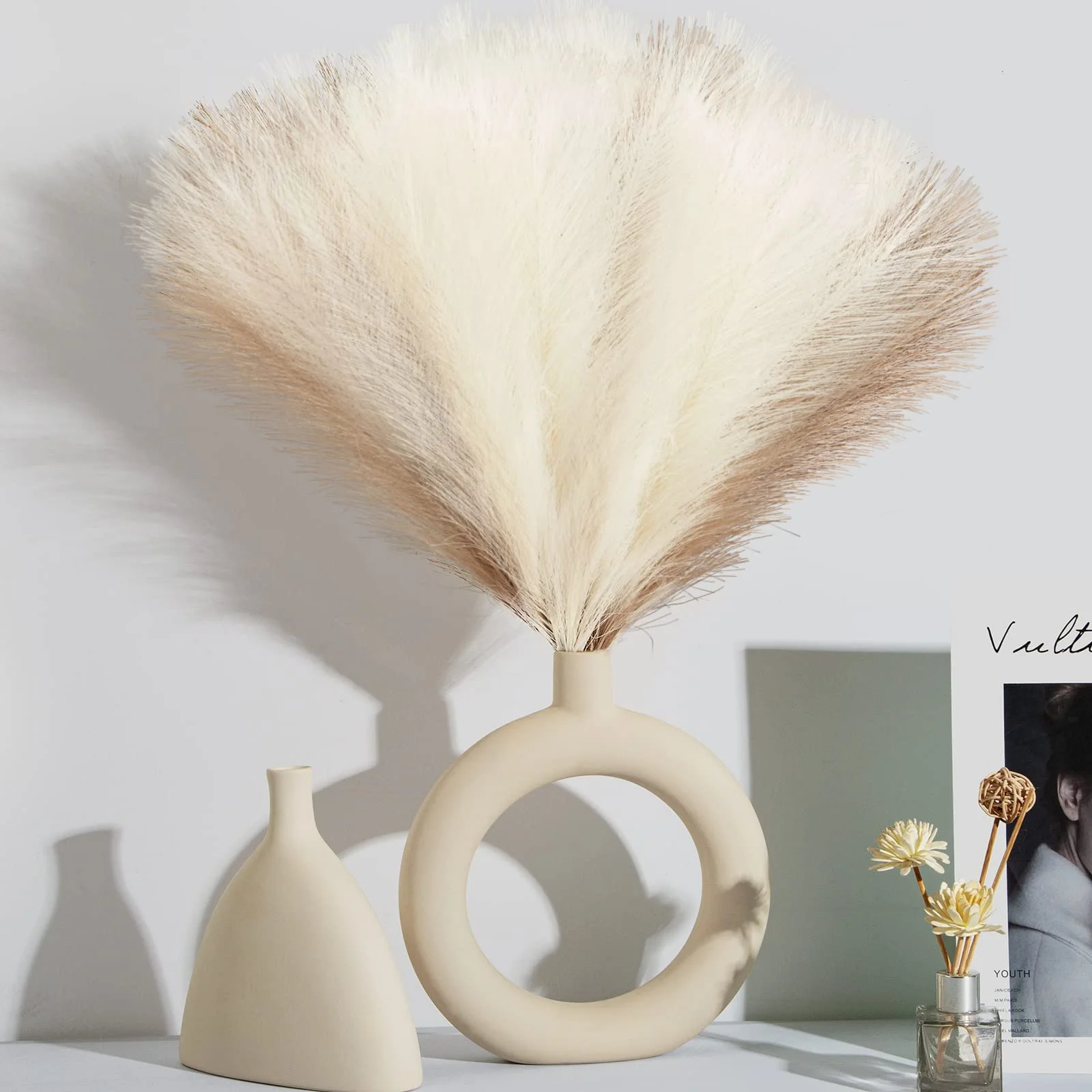 Pampas Grass Decor - Flores artificiales de Pampas, 10 Uds.,