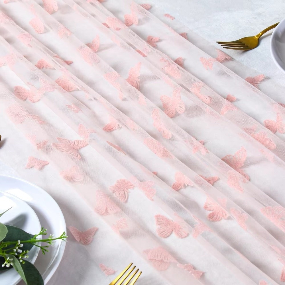Linen Table Runner - Camino de Mesa Romántico de Malla
