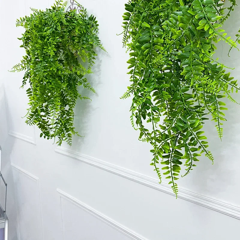 Rattan Plant Basket - Plantas artificiales colgantes de 32 pulgadas,