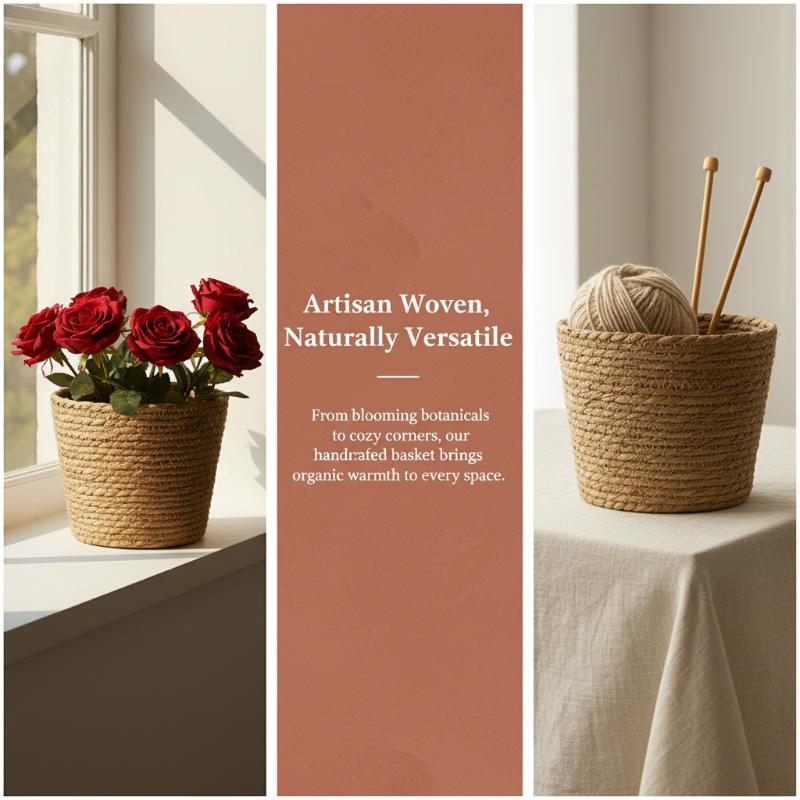 Maceta de Mimbre, Cesta de Flo - Rattan Plant Basket reseña y precio