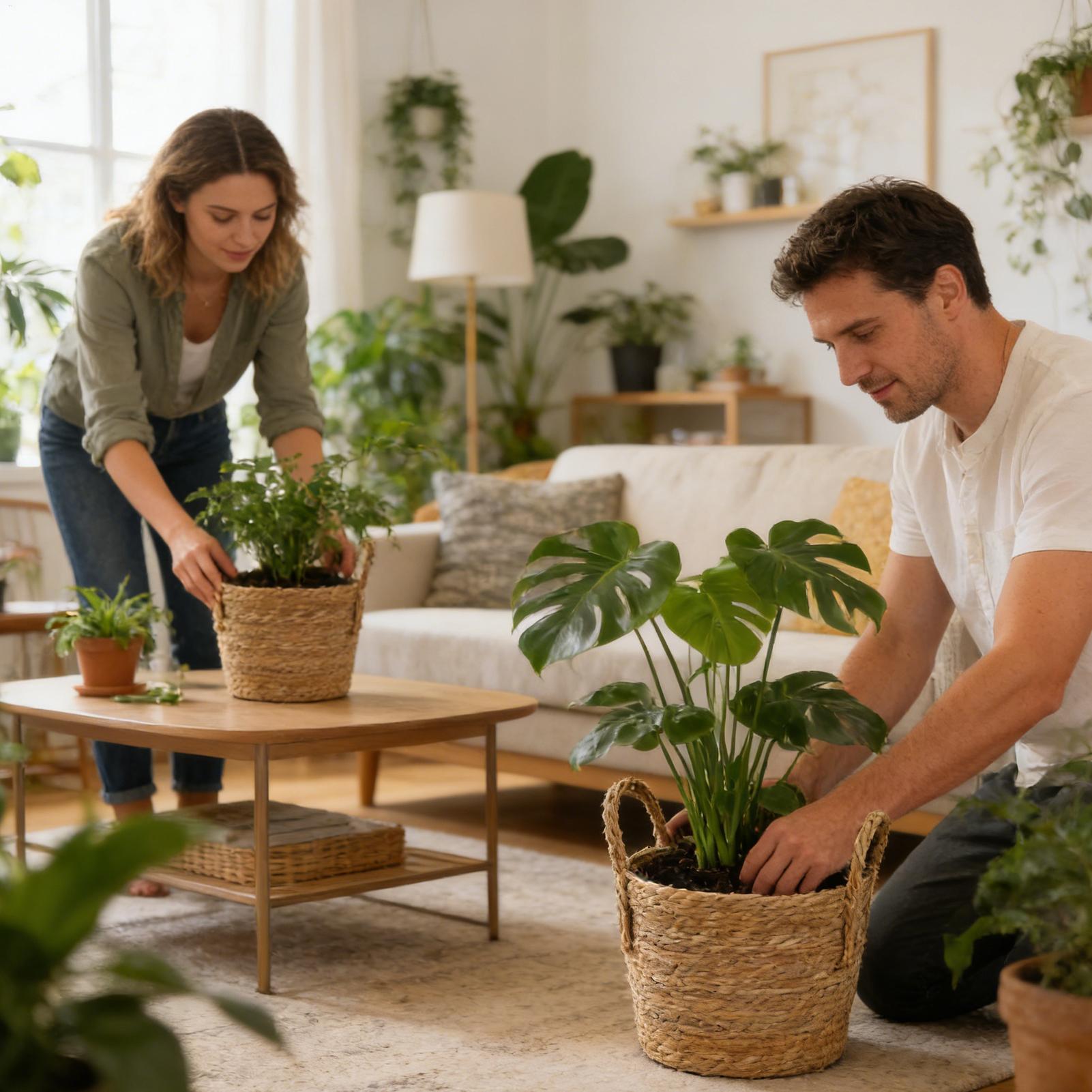 Cesta para plantas, maceta de  - Rattan Plant Basket reseña y precio