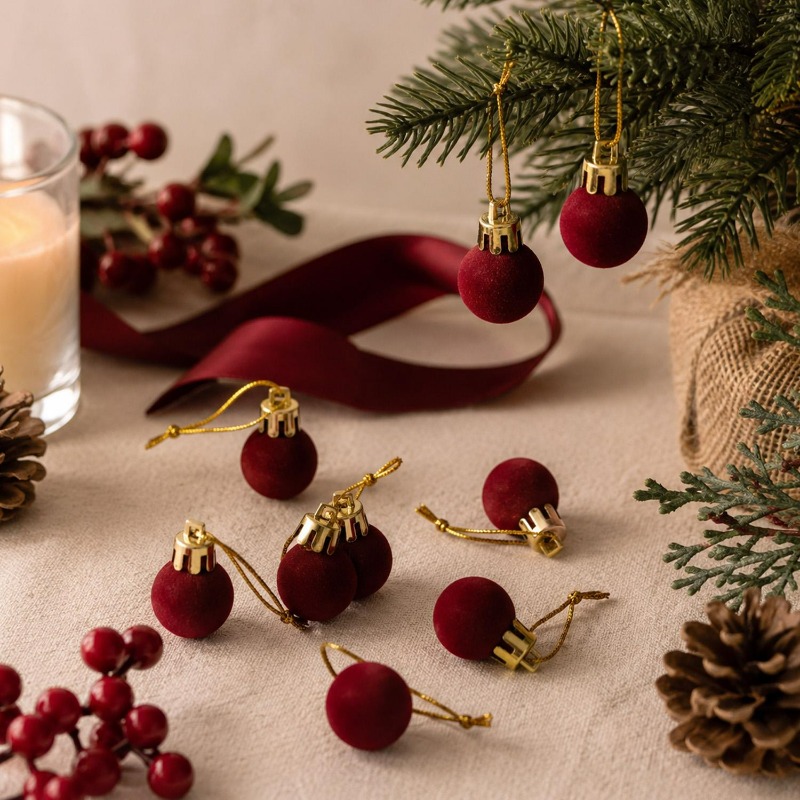 Bolas navideñas de terciopelo  - Home Decor Indonesia reseña y precio