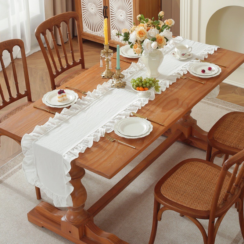 Tablerunner Rectangular con vo - Linen Table Runner reseña y precio