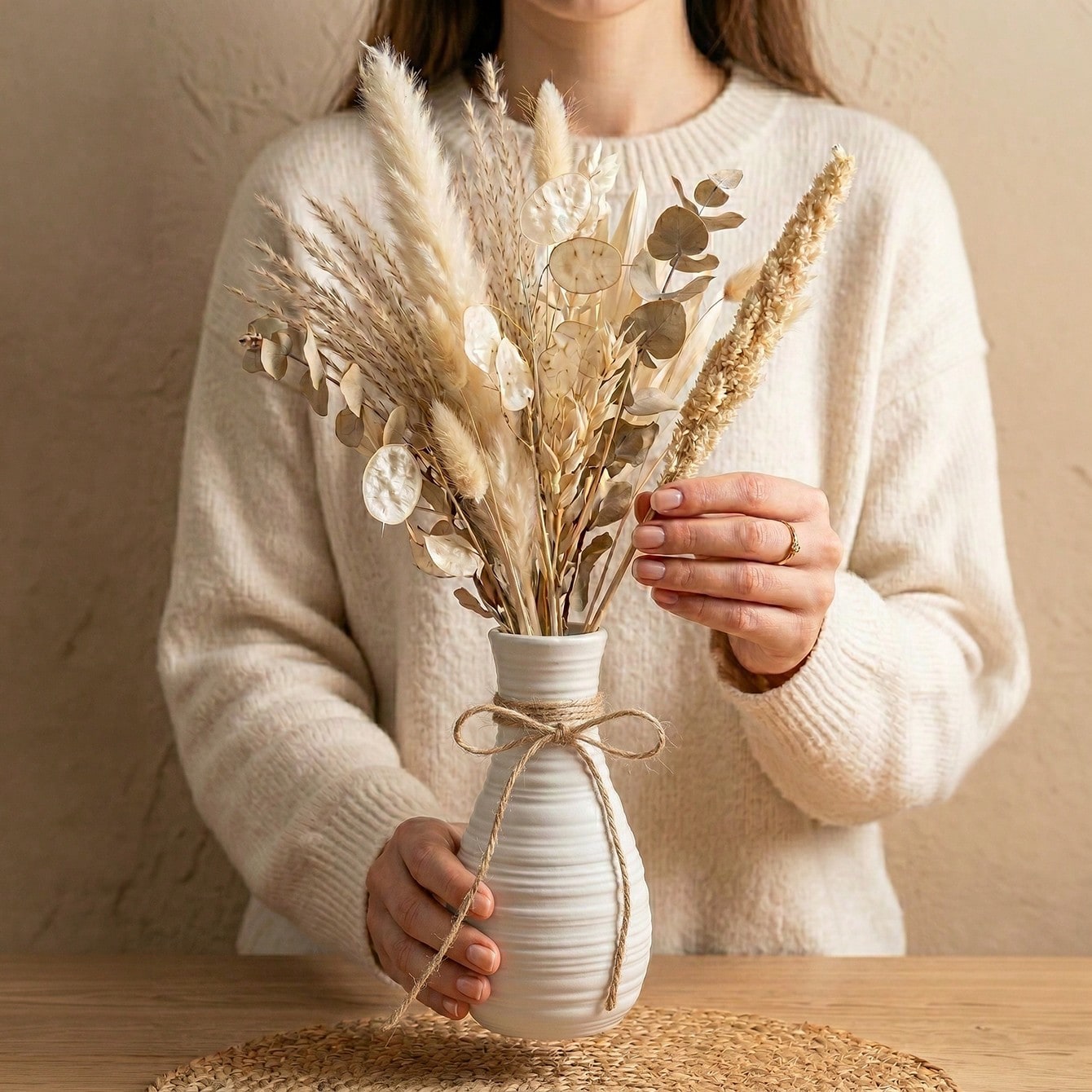 1 unidad de jarrón de flores h - Pampas Grass Decor reseña y precio