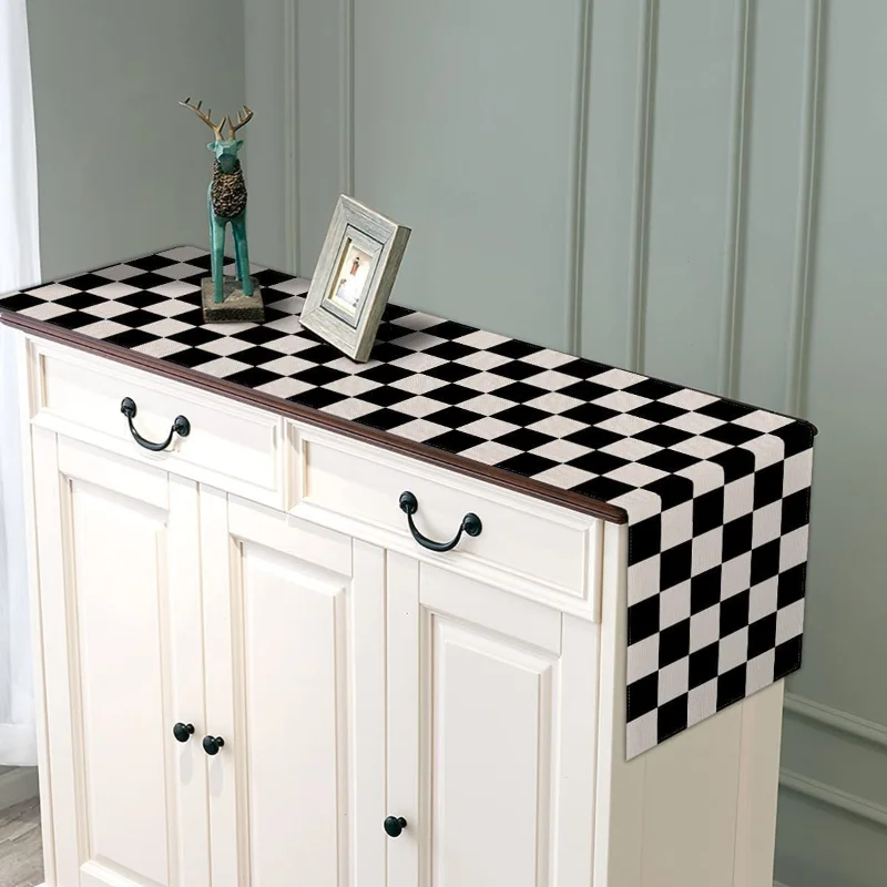 Nuevo camino de mesa geométric - Linen Table Runner reseña y precio