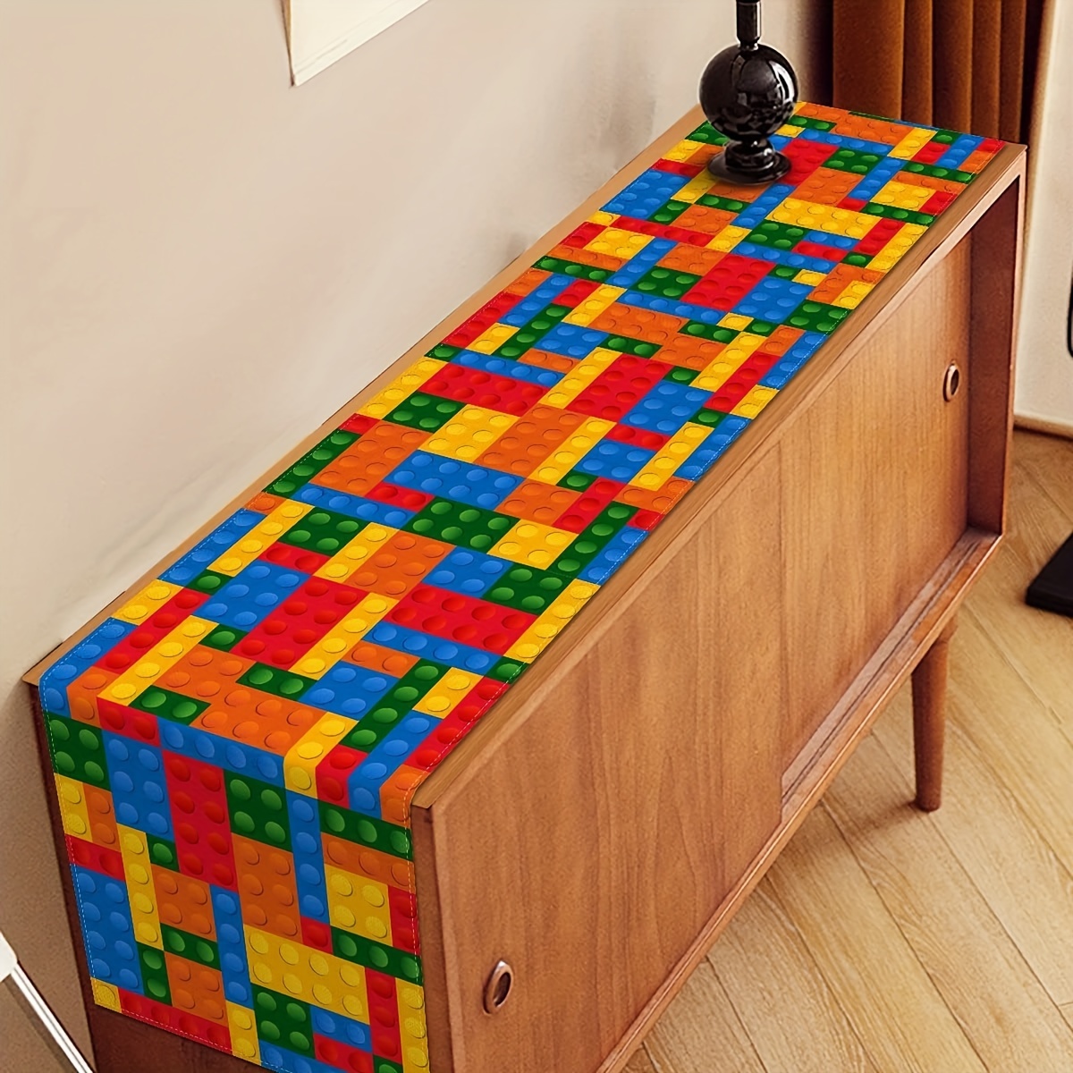 Camino de mesa de bloques de c - Linen Table Runner reseña y precio