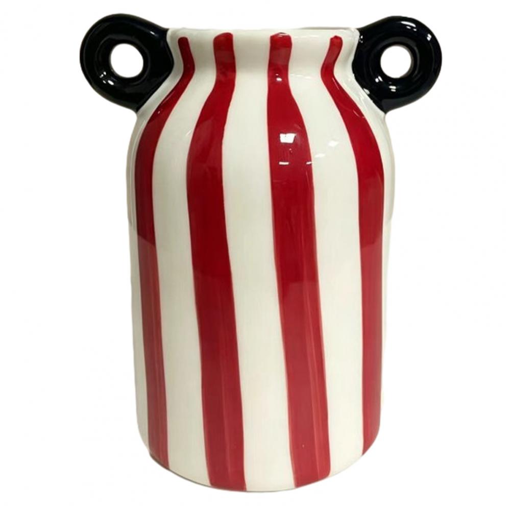 Jarrón de Cerámica con Rayas y - Pampas Grass Decor reseña y precio