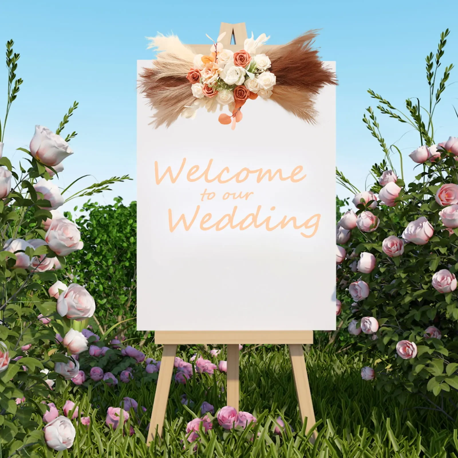 Arco de boda bohemio con flore - Pampas Grass Decor reseña y precio