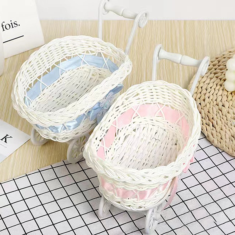 1 Uds. Cesta carrito de bebé c - Rattan Plant Basket reseña y precio