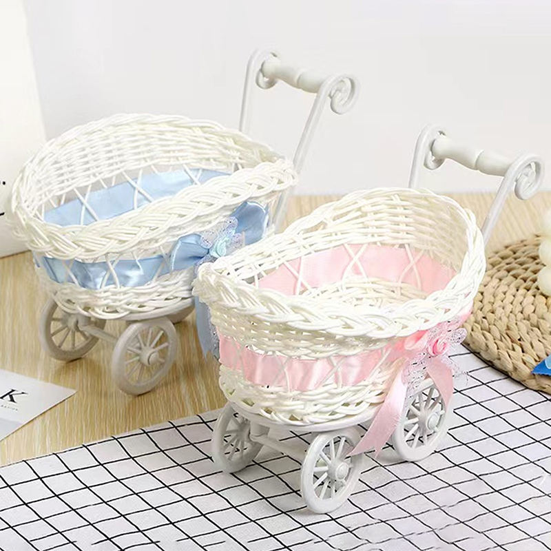 1 Uds. Cesta carrito de bebé c - Rattan Plant Basket reseña y precio